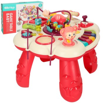 Baby Activity Table with Piano, Drums and Shape Sorter Bibi-inn, Pink