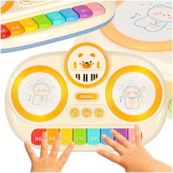 Educational Interactive Toy Piano for Toddlers with Sounds, beige