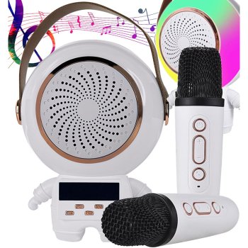 Portable Karaoke Machine with 2 Wireless Microphones and Bluetooth Speaker