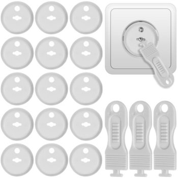Child Proof Plug Socket Covers Protectors 15 pcs, White