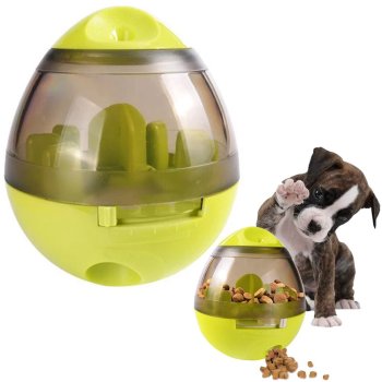 Interactive Dog Toy Treat Dispensing Ball for Slow Feeding, Green
