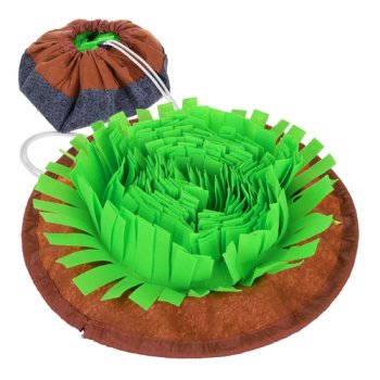 Purlov Snuffle Mat for Dogs Educational Puzzle Toy 48x48 cm, brown green