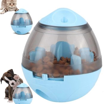 Interactive Treat Dispensing Dog Toy Ball for Slow Feeding, Blue