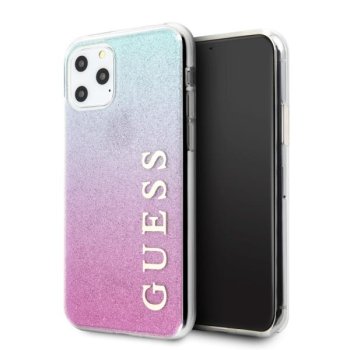 Apple iPhone 11 Pro Max 6.5'' Guess Glitter Gradient Case Cover (GUHCN65PCUGLPBL), Rose Blue