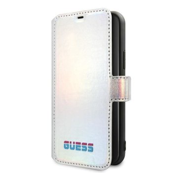 Apple iPhone 11 Pro Max 6.5'' Guess Iridescent Bookcase Cover (GUFLBKN65BLD), Silver