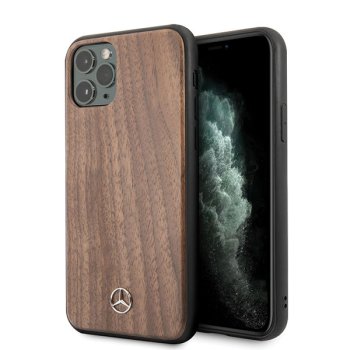 Mercedes MEHCN65VWOLB iPhone 11 Pro Max hard case brown Wood Line Walnut