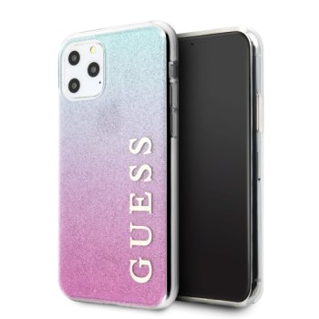 Apple iPhone 11 Pro Max 6.5'' Guess Glitter Gradient Case Cover (GUHCN65PCUGLPBL), Rose Blue