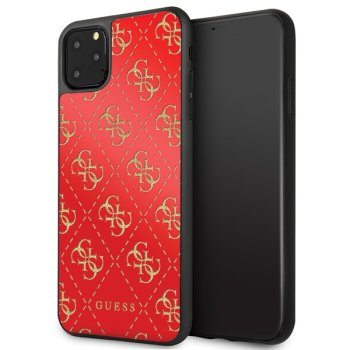 Apple iPhone 11 Pro Max 6.5" Guess 4G Double Layer Glitter Case Cover (GUHCN654GGPRE), Red