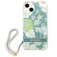 Guess Case for iPhone 13 mini Flower Strap Green