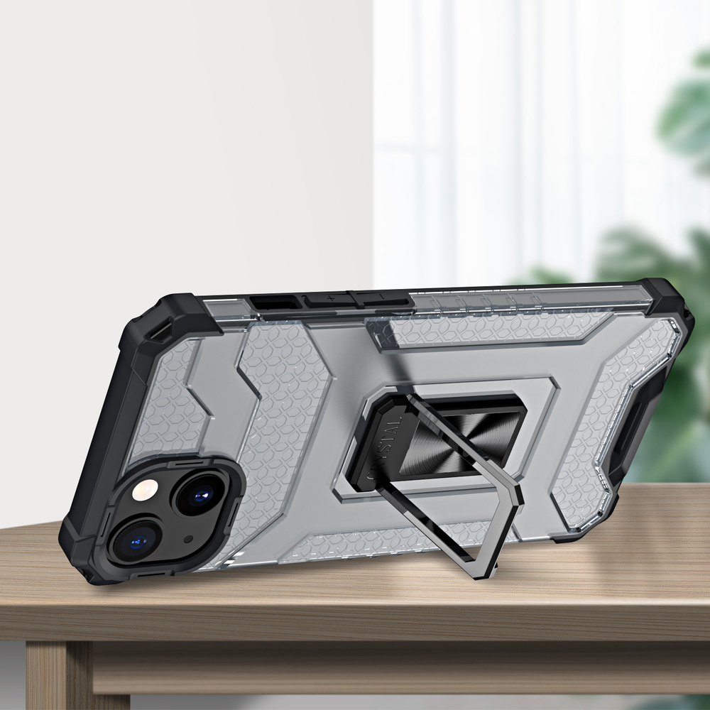 Apple iPhone 13 mini 5.4'' Crystal Ring Case Tough Rugged Cover, Black (1)