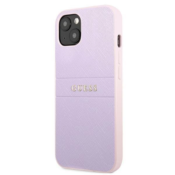 Guess Saffiano Hot Stamp & Metal Logo Case for iPhone 13 mini, Purple (0)