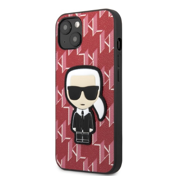 Apple iPhone 13 mini 5.4" Karl Lagerfeld Monogram Ikonik Patch Case Cover (KLHCP13SPMNIKPI), Red (0)