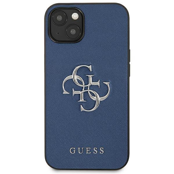 Apple iPhone 13 mini 5.4'' Guess Saffiano 4G Small Metal Logo Case Cover (GUHCP13SSA4GSBL), Blue (1)