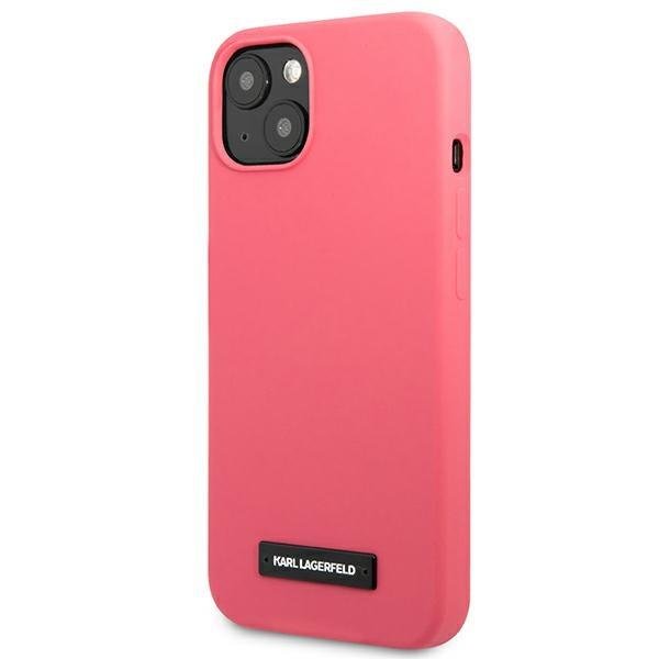 Apple iPhone 13 mini 5.4" Karl Lagerfeld Silicone Plaque Case Cover (KLHCP13SSLMP1PI), Fuchsia (0)
