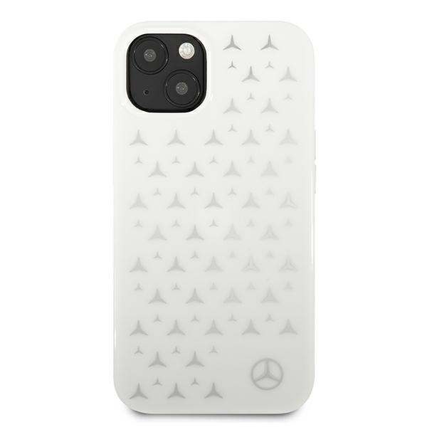 Mercedes iPhone 13 mini Case Silver Stars Pattern, White (1)