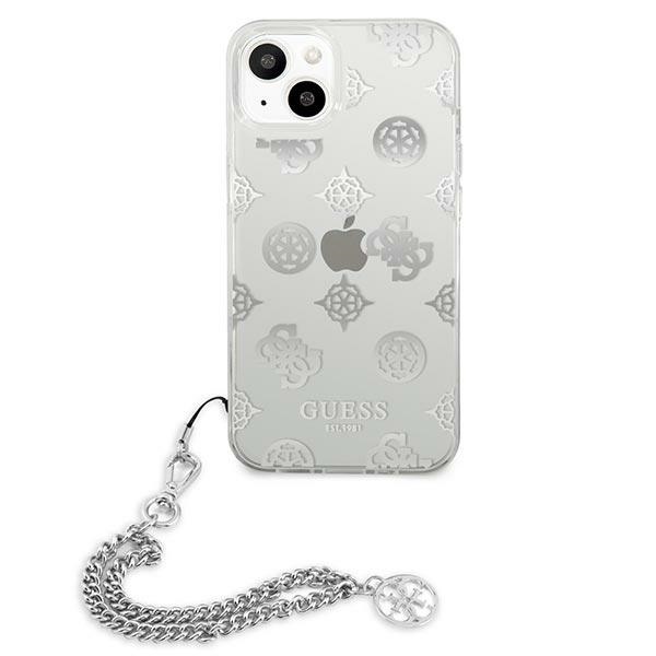 Apple iPhone 13 mini 5.4'' Guess Peony Chain Collection Case Cover (GUHCP13SKPESI), Silver (1)