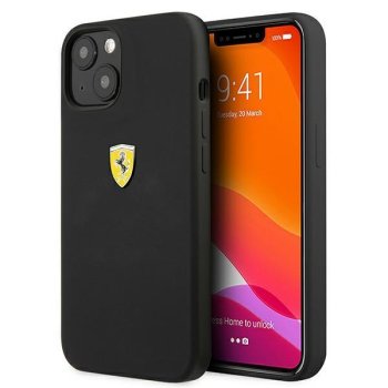 Apple iPhone 13 Mini Ferrari Silicone Hard Case Cover, Black (Fessihcp13sbk)