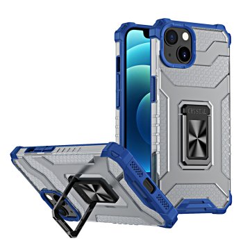 Apple iPhone 13 mini 5.4'' Crystal Ring Case Tough Rugged Cover, Blue