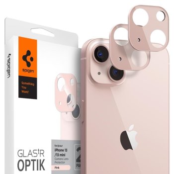 Apple iPhone 13 / 13 mini 6.1'' Spigen Full Camera Tempered Glass 2 pcs., Pink