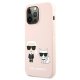 Apple iPhone 13 Pro 6.1\'\' Karl Lagerfeld Silicone Ikonik Karl & Choupette Magsafe Case Cover (KLHMP13LSSKCI), Pink