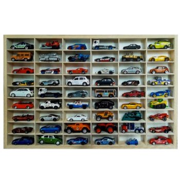 Wooden Toy Car Display Shelf with 54 Slots KRUZZEL 21998
