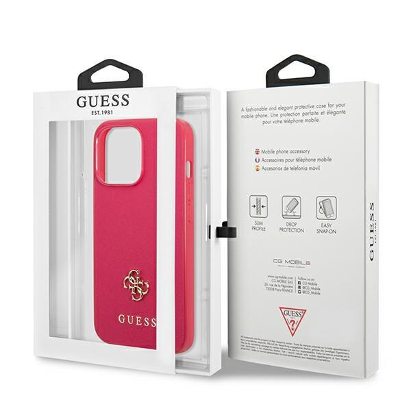 Apple iPhone 13 Pro 6.1" Guess Saffiano 4G Small Metal Logo Case Cover, Pink (0)