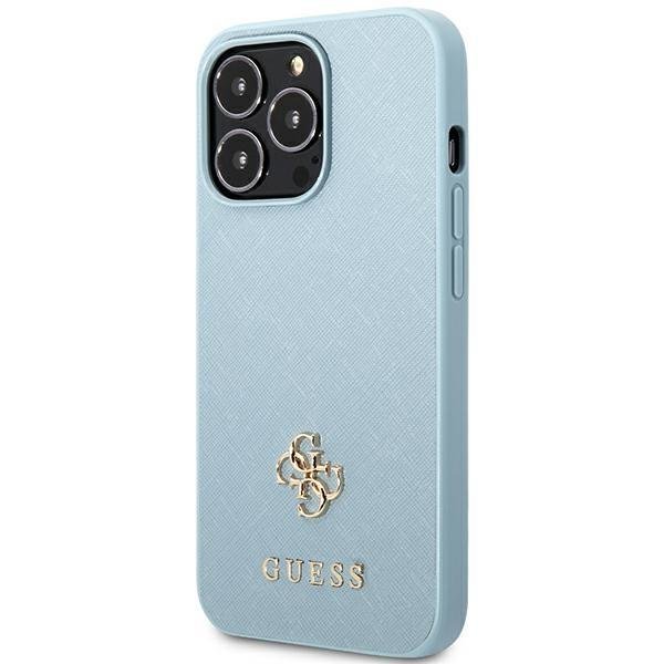 Apple iPhone 13 Pro 6.1" Guess Saffiano 4G Small Metal Logo Case Cover, Blue (6)