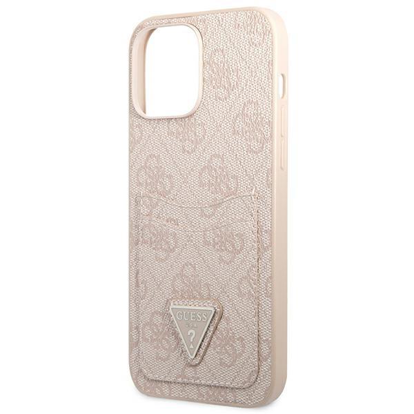 Apple iPhone 13 Pro 6.1'' Guess 4G Triangle Logo Cardslot Case Cover, Pink (2)