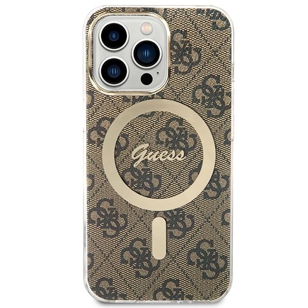 Apple iPhone 13 Pro 6.1" Guess 4G Print MagSafe Case Cover (GUBPP13LH4EACSW) + Charger, Brown (1)
