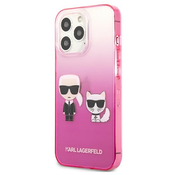 Apple iPhone 13 Pro 6.1" Karl Lagerfeld Gradient Ikonik Karl & Choupette Case Cover (KLHCP13LTGKCP), Pink (0)
