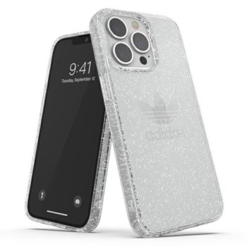 Adidas OR Protective Clear Case Glitter for iPhone 13 Pro, Transparent Silver