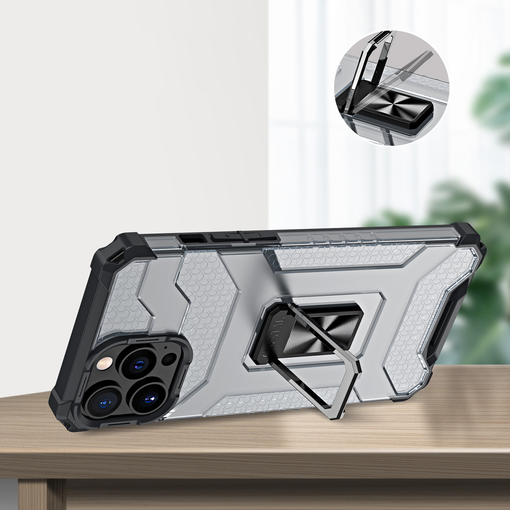 Apple iPhone 13 Pro Max 6.7'' Crystal Ring Case Tough Rugged Cover, Red (2)