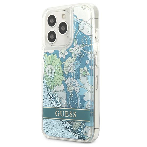 Guess iPhone 13 Pro Max Case Flower Liquid Glitter Green (0)
