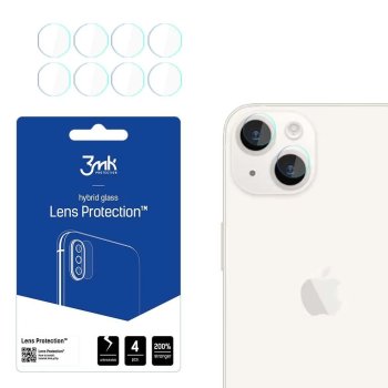 Apple iPhone 15 Plus 6.7'' 3MK Lens Protection Back Camera Tempered Glass Protector, 4 pcs.