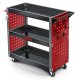Humberg HM-515 Tool Cart, 3-Tier Rolling Utility Cart for Workshops, 300 kg Capacity