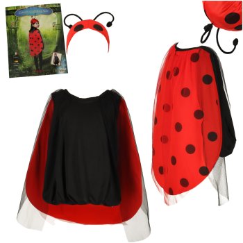 Children's ladybug carnival costume, size S, red