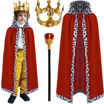 3-Piece King Costume Set with Cape and Crown Kruzzel 20560