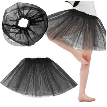 Girls' Tulle Tutu Skirt for Ballet Dance & Fancy Dress Costume, Black