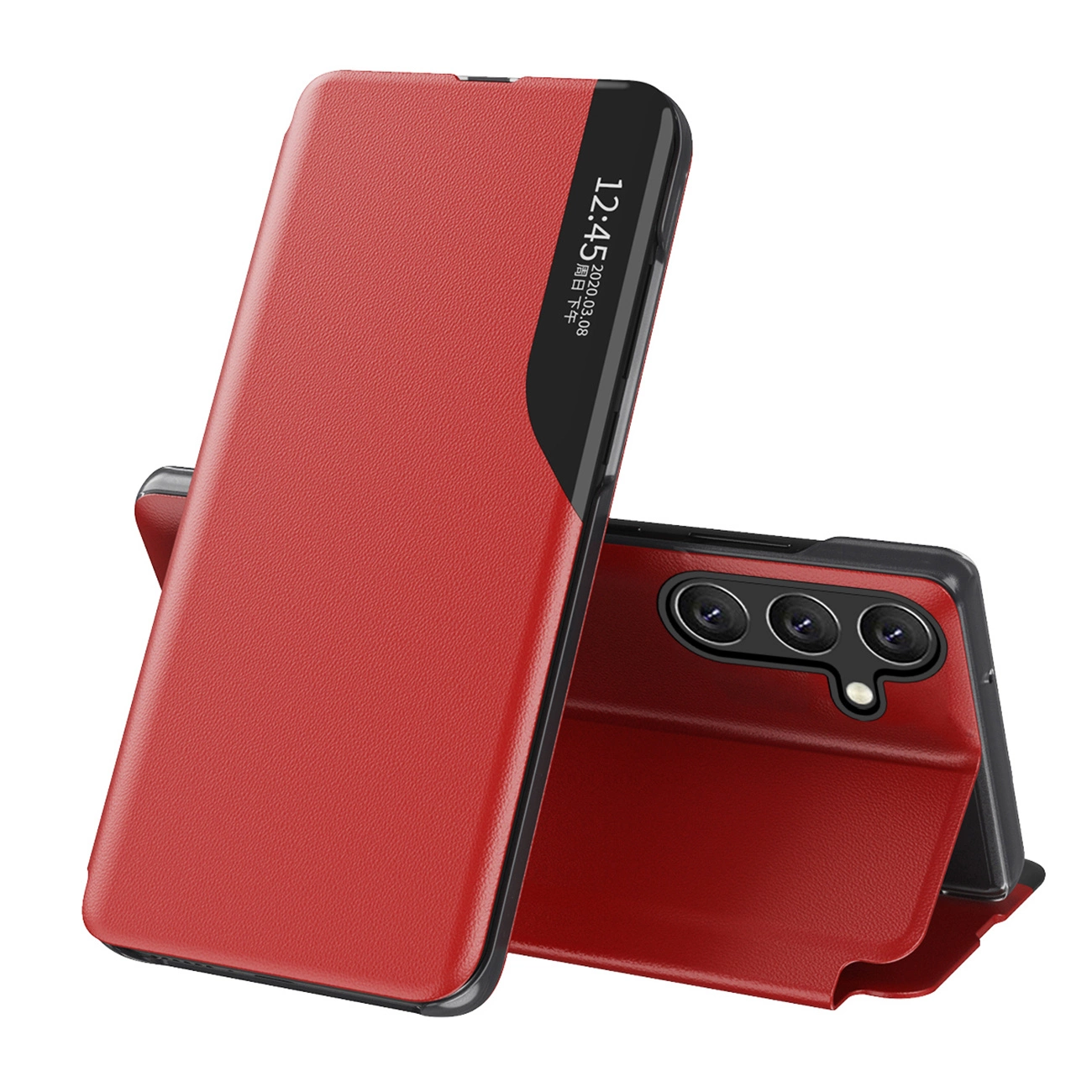 Samsung Galaxy S24 FE ( SM-S721 ) Eco Leather View Bookcase Cover, Red