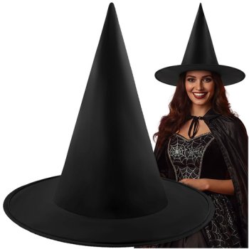 Ruhhy Classic Witch Hat for Halloween Costume Party 26047, Black