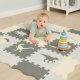 Kruzzel Dinosaur Foam Puzzle Play Mat for Kids, 35 pcs, Grey and Yellow