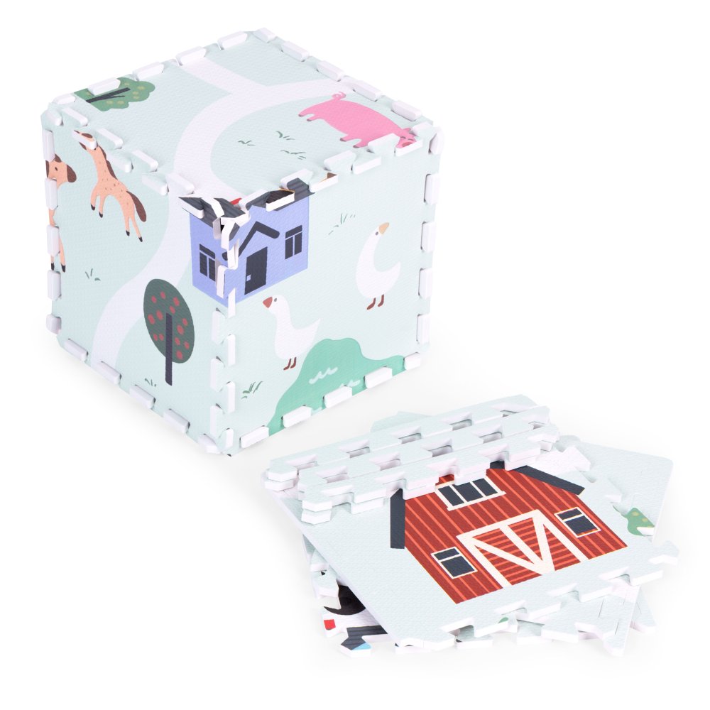 Large Foam Puzzle Play Mat for Kids Farm Theme 90.5x90.5 cm 21 Tiles ECOTOYS (2)