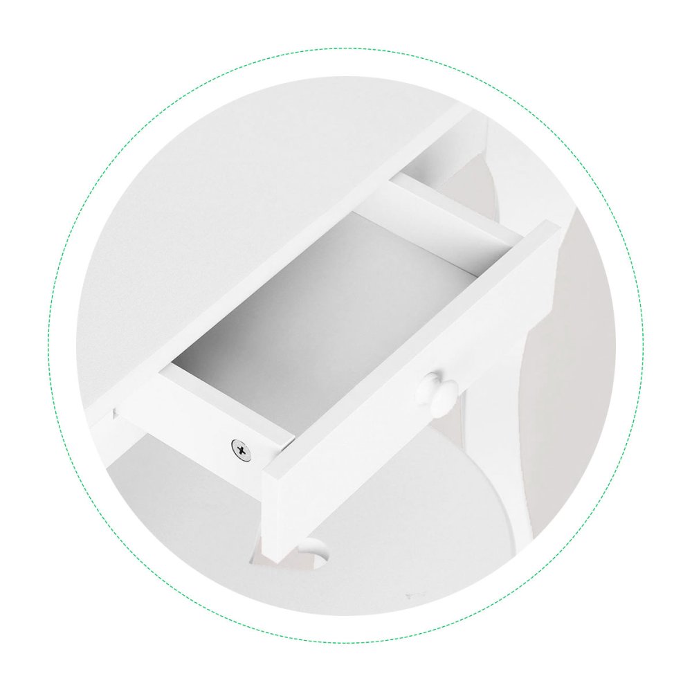 Kids Wooden Vanity Set with Mirror and Stool for Girls ECOTOYS, White (2)