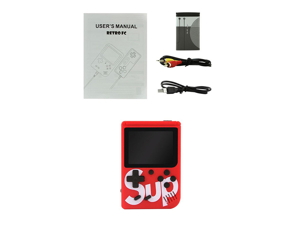 Mini Console Portable, Retro Games, 400 Games, 3.0", TV Connection, Red (7)