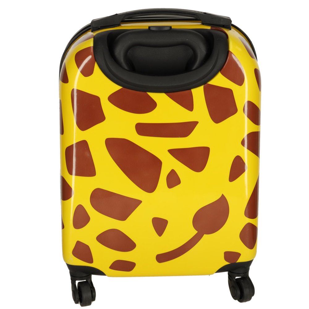 Kids Cabin Suitcase on Wheels Giraffe Motif, yellow brown (1)