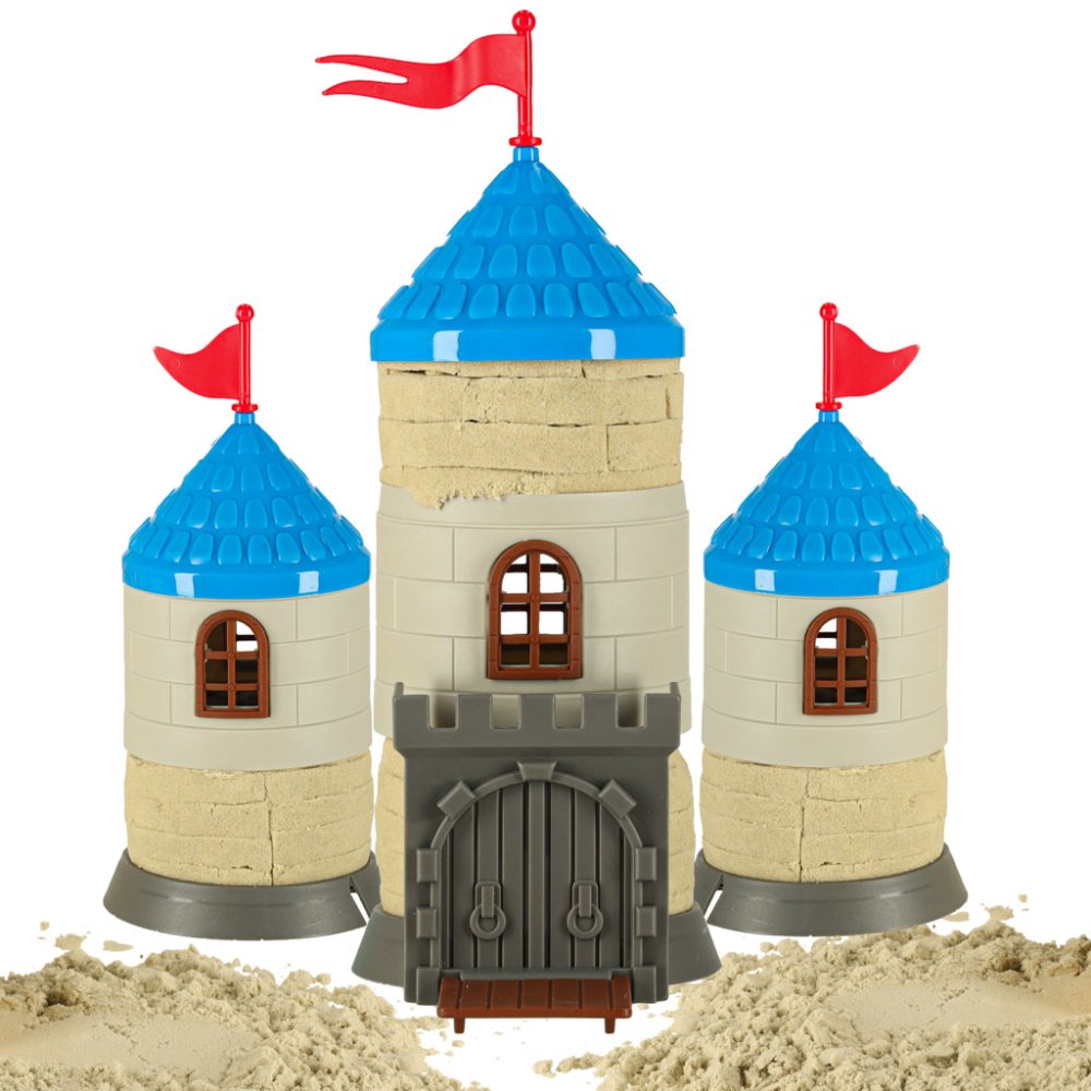 Kinetic Sand Castle Building Kit for Kids 750g Creative Play Set 3+ (1)