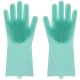 Silicone Dishwashing Gloves with Scrubber, Assorted Colors