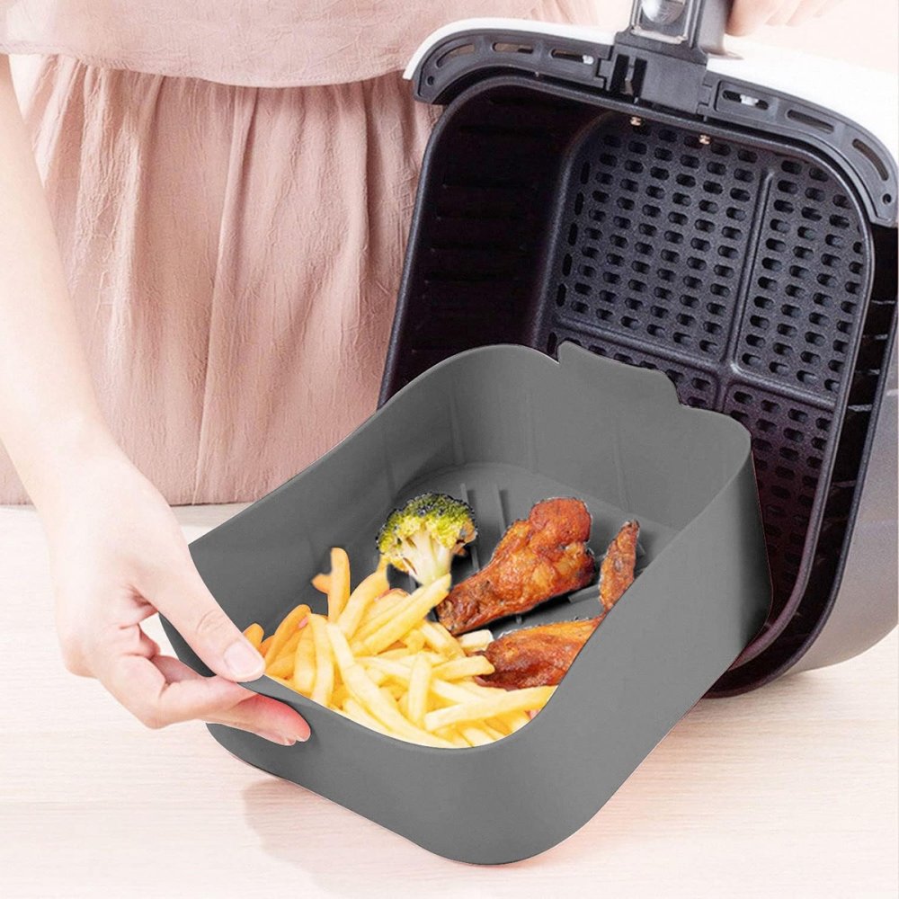 Reusable Silicone Pot for Air Fryer, Grey (2)