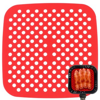 Silicone air fryer liner, square, 21 cm, red or black