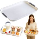 Serving Tray with Handles for Breakfast Coffee and Food, Durable Plastic Butler Tray